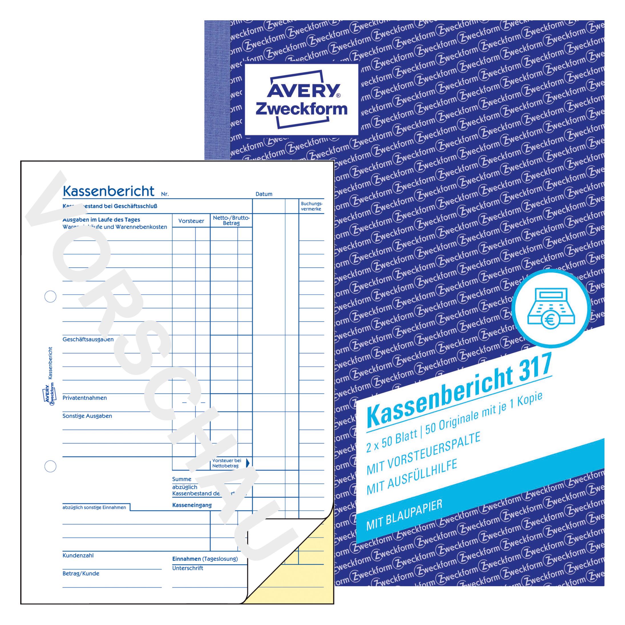 Avery Kassenbericht (100x) (20849959)