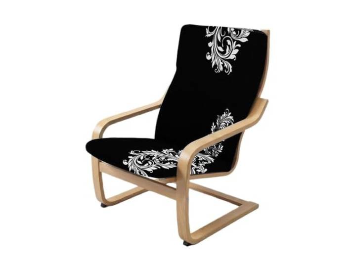 Ensemble de housses chaise Poang\, imprimé\, quatre sièges Housse de chaise Poang imprimée\, ensemble de quatre chaises\, housse inclinable extensible(Color 4)