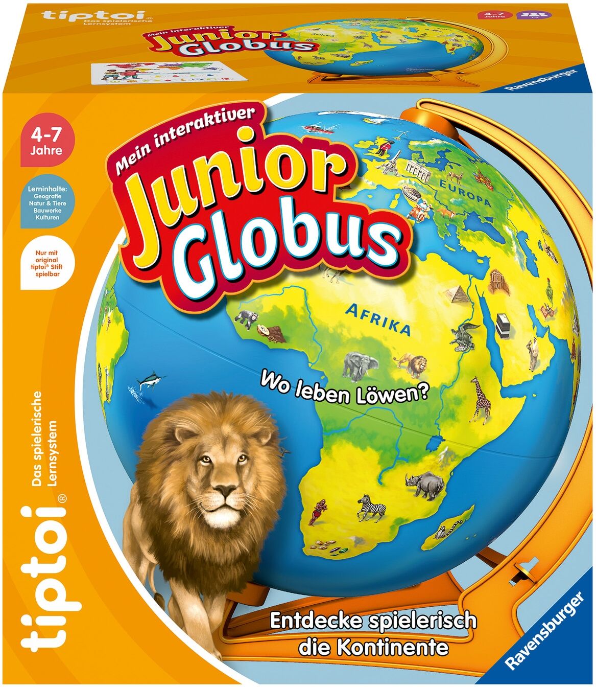 Globus RAVENSBURGER "tiptoi Mein interaktiver Junior Globus", bunt, Globen, KinderØ:23cm, Kunststoff, Globus, Made in Europe, Ø:23cm