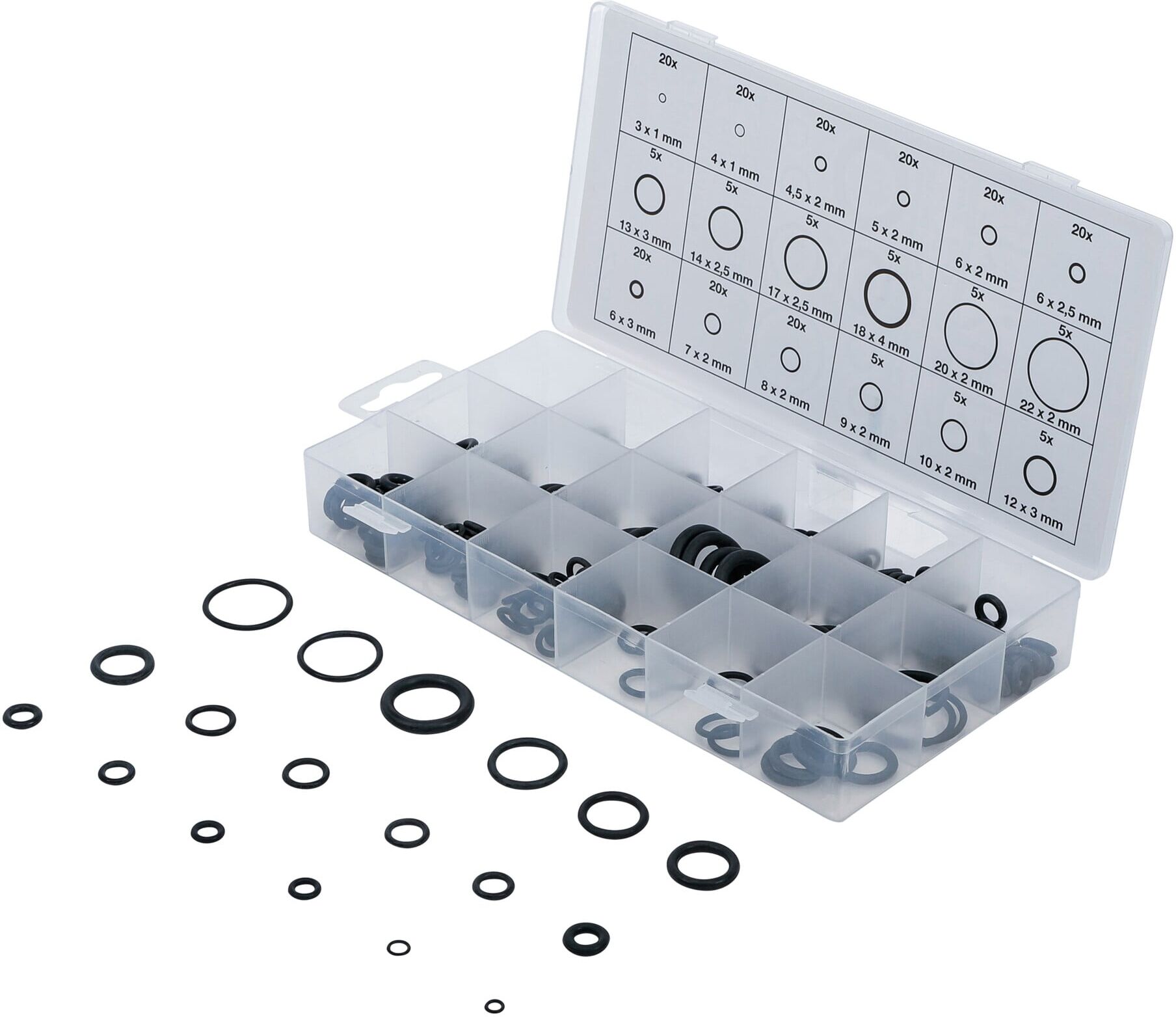BGS O-Ring-Sortiment Ø 3 - 22 mm 225-tlg. ; BGS technic (8044)