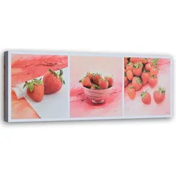 WANDBILD rote erdbeeren
