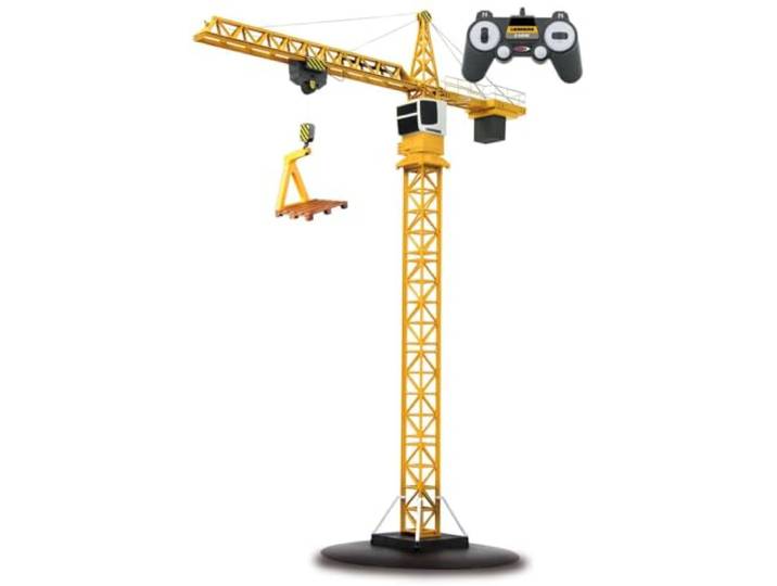 JAMARA 405109 Turmdrehkran Liebherr 2,4G - Lasthaken auf und ab, Laufkatze vor und zurück, Endlose Turmdrehung im und gegen den Uhrzeigersinn