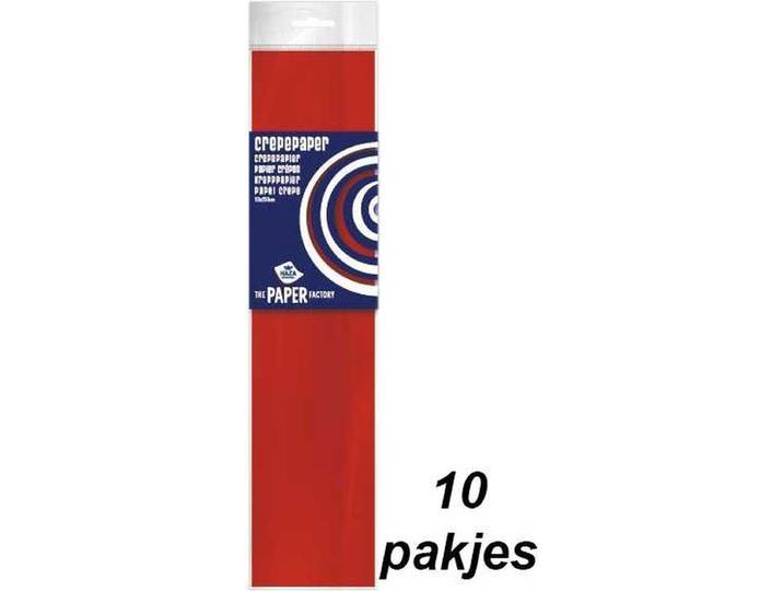 Crepepapier - 10 vel 50x250 cm C12 rood