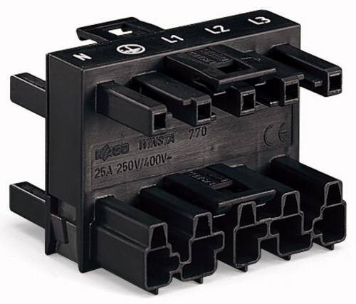WAGO Netz-Verteiler Netz-Stecker - Netz-Buchse, Netz-Buchse, Netz-Buchse Gesamtpolzahl: 5 Rot 25St.