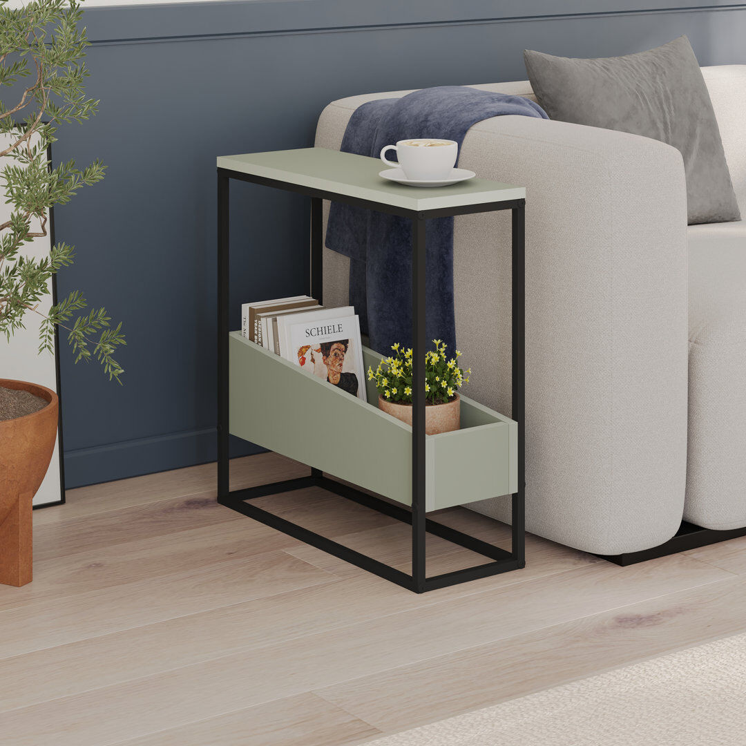17 Stories Sled Side Table Ash Green 60cm H X 60cm W X 22cm D