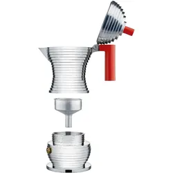Alessi Percolator Pulcina - MDL02/1 R - Rood - 1 kops - door Michele De Lucchi, Espressokocher, Rot