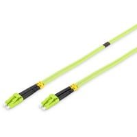 LWL Patchkabel, Duplex, LC > LC Stecker, Multimode OM5 hellgrün, 2 Meter