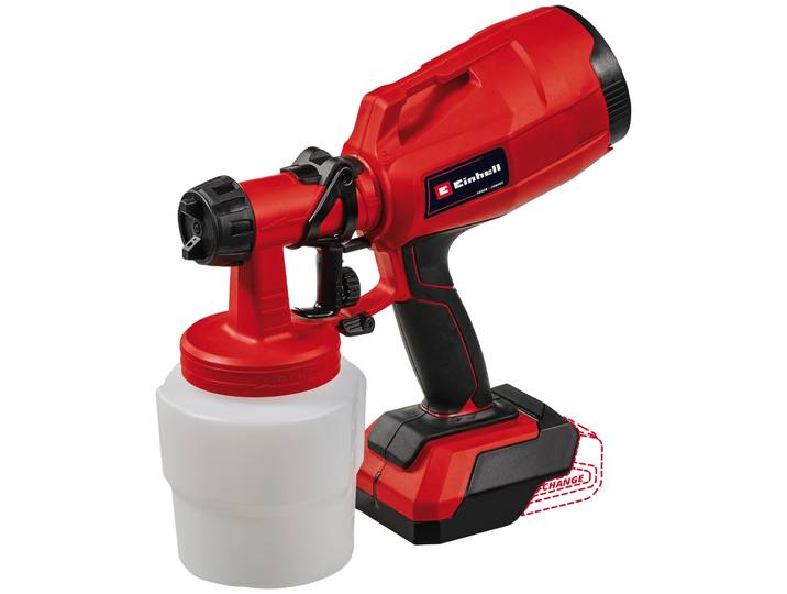 Farbsprühgerät EINHELL TC-SY 18/60 Li-Solo , rot, B:16,6cm H:28cm T:24,5cm, Kunststoff, Farbsprühgeräte, Farbsprühgerät, Akku-Farbsprühsystem (Sprühpistole), ohne Akku