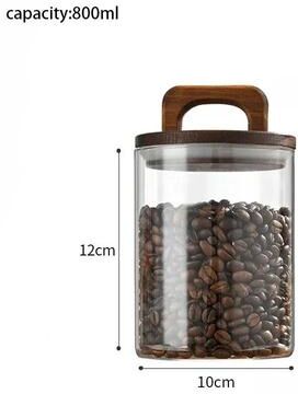 Useful Little Things Clear Glass Storage Jar With Bamboo Lid Airtight Food Canister For Tea Coffee Sugar And Spices 27.1 Oz