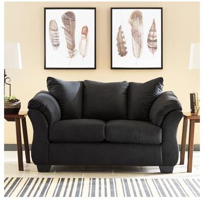 Signature Design by Ashley Darcy Contemporary Black Loveseat