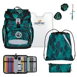 DerDieDas ErgoFlex Light Schulrucksack Set Reptile Rush 6-teilig