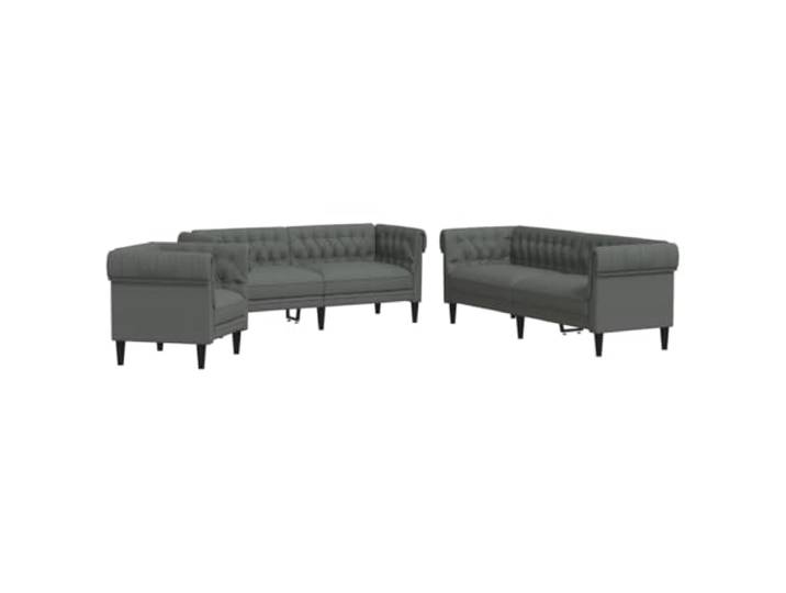 GHVBNMF 3-TLG Sofagarnitur Dunkelgrau Polstersofa Set mit Sessel Dicke Polsterung aus Schaumstoff sorgt für Komfort im Wohnzimmer. Robuste Beine bieten Stabilität für entspannte Stunden.