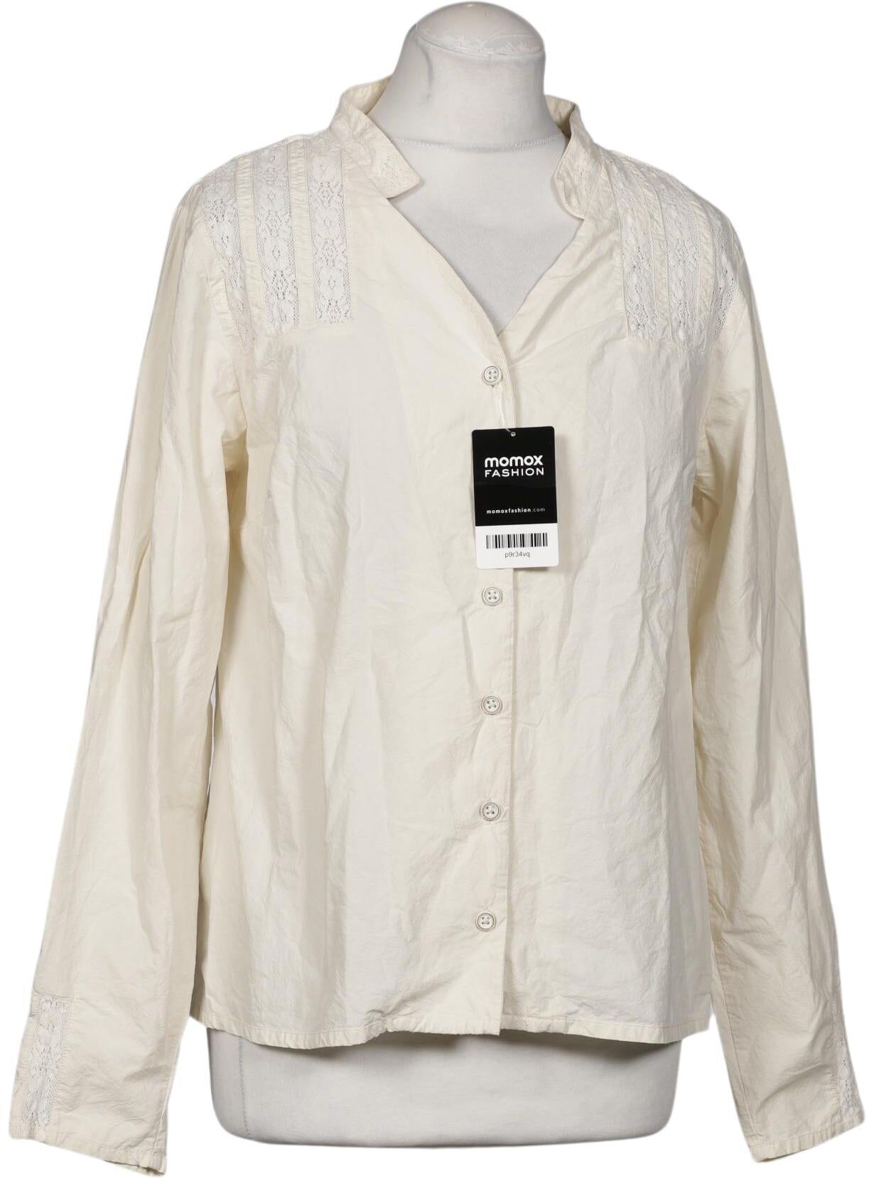 Ewa i Walla Damen Bluse, Cremeweiß, Gr. S, Baumwolle - Second Hand
