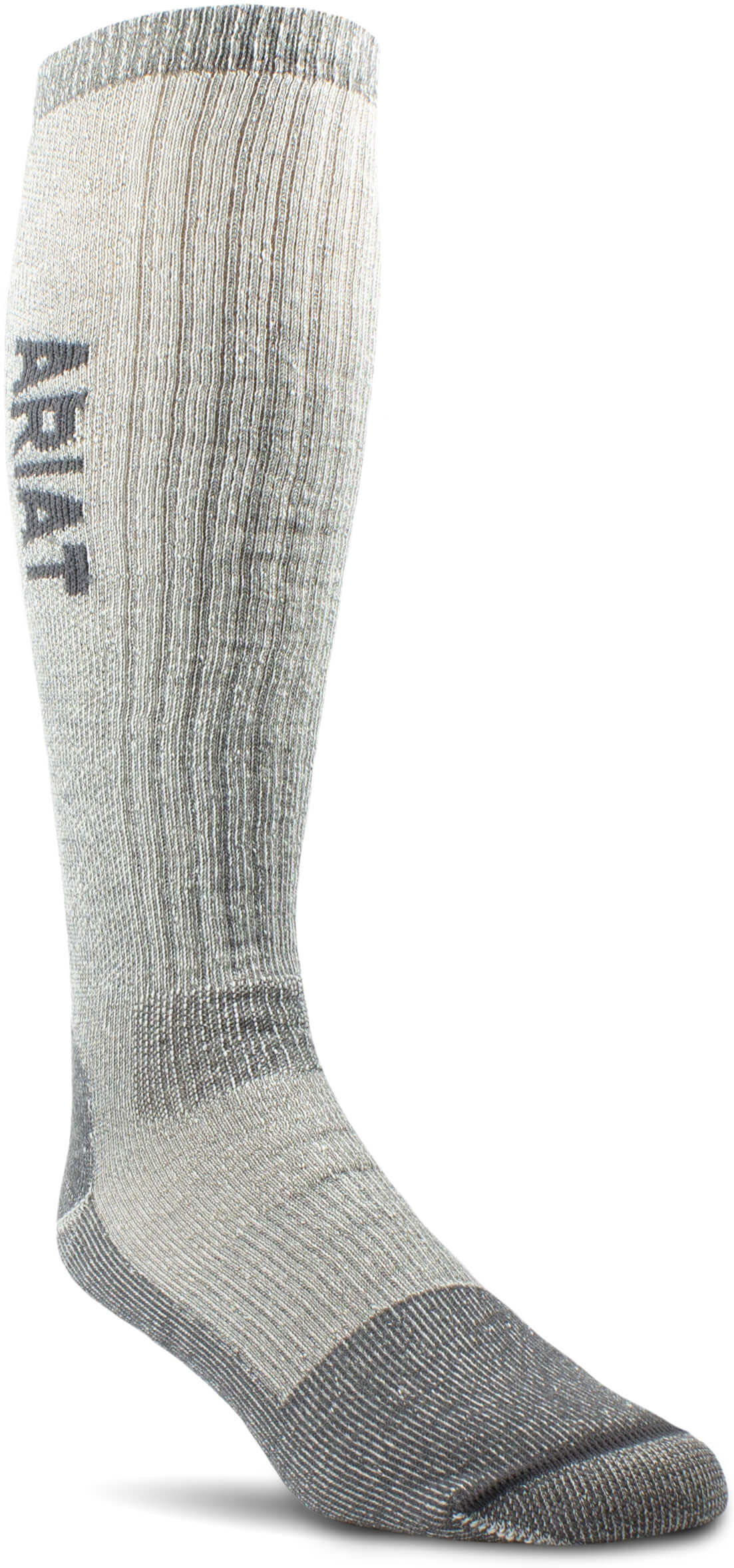 Midweight Merino Wool Blend Over The Calf Steel Toe Work Socks in Grey Spandex, Size: Medium by Ariat