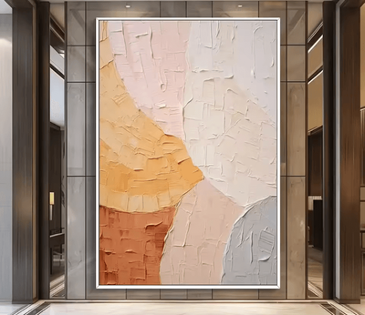 Inspire Curations Large Gold Textured Abstract Canvas Handmade Minimalist Wall Art Decor g 20x30cm