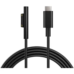 PowerGuard USB-C zu Microsoft Surface Kabel (1.5m) (65 W), Notebook Netzteil, Schwarz