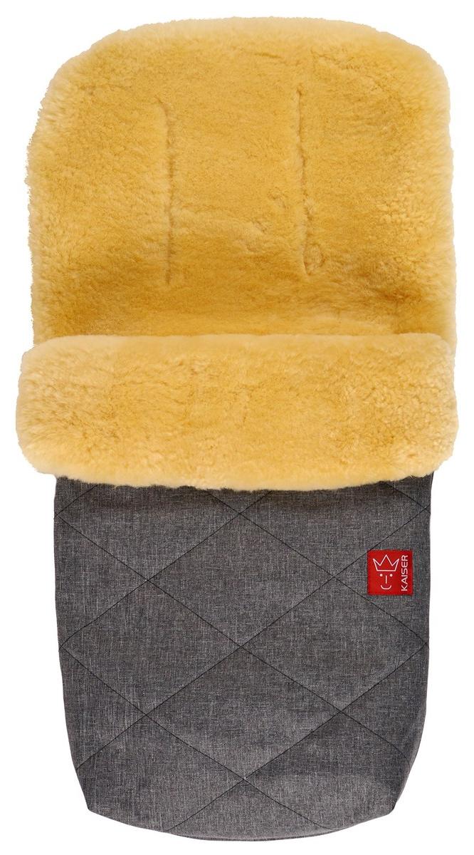 Fußsack für Kinderwagen - Lammfellimitat - Anthrazit-Melange - Geeignet für Kinderwagen - Wasserabweisend
