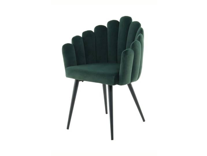 Chaise design Jeane en velours vert foncé - Réf. VK8056633402775