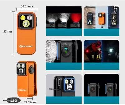 Uplifted Goods Mens Clip On Three Mode Magnetic Lamp For Outdoor And Everyday Use orange