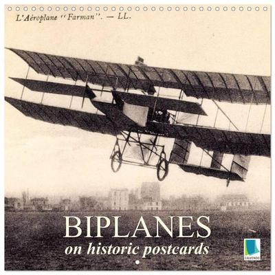 Biplanes on historic postcards (Wall Calendar 2026 12 × 12 Inch) CALVENDO 12 Month Wall Calendar