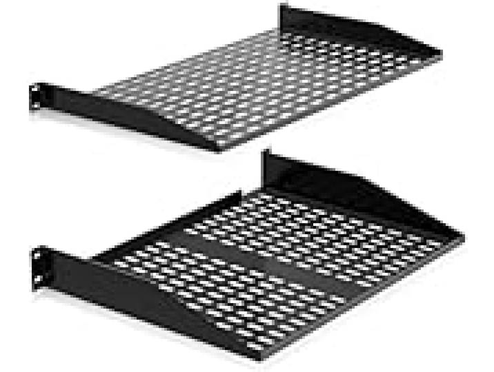 Pyle Étagères Rack Serveur 1U+2U, Plateau Cantilever Ventilé Universel, Montage en porte-à-faux, Étagère pour Armoire 19 , Tablette pour Serveur, Universel Rack d'Équipement, Noir
