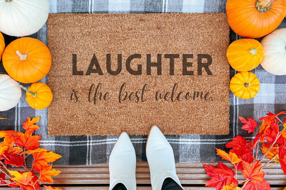 Stijlvolle Ingangsmat Laughter Is The Best Welcome - 90 x 60 cm