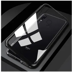 G-Case Xiaomi Redmi Note 7 Aluminium Magnetic Glass Case Hülle (Xiaomi Redmi Note 7), Smartphone Hülle, Schwarz