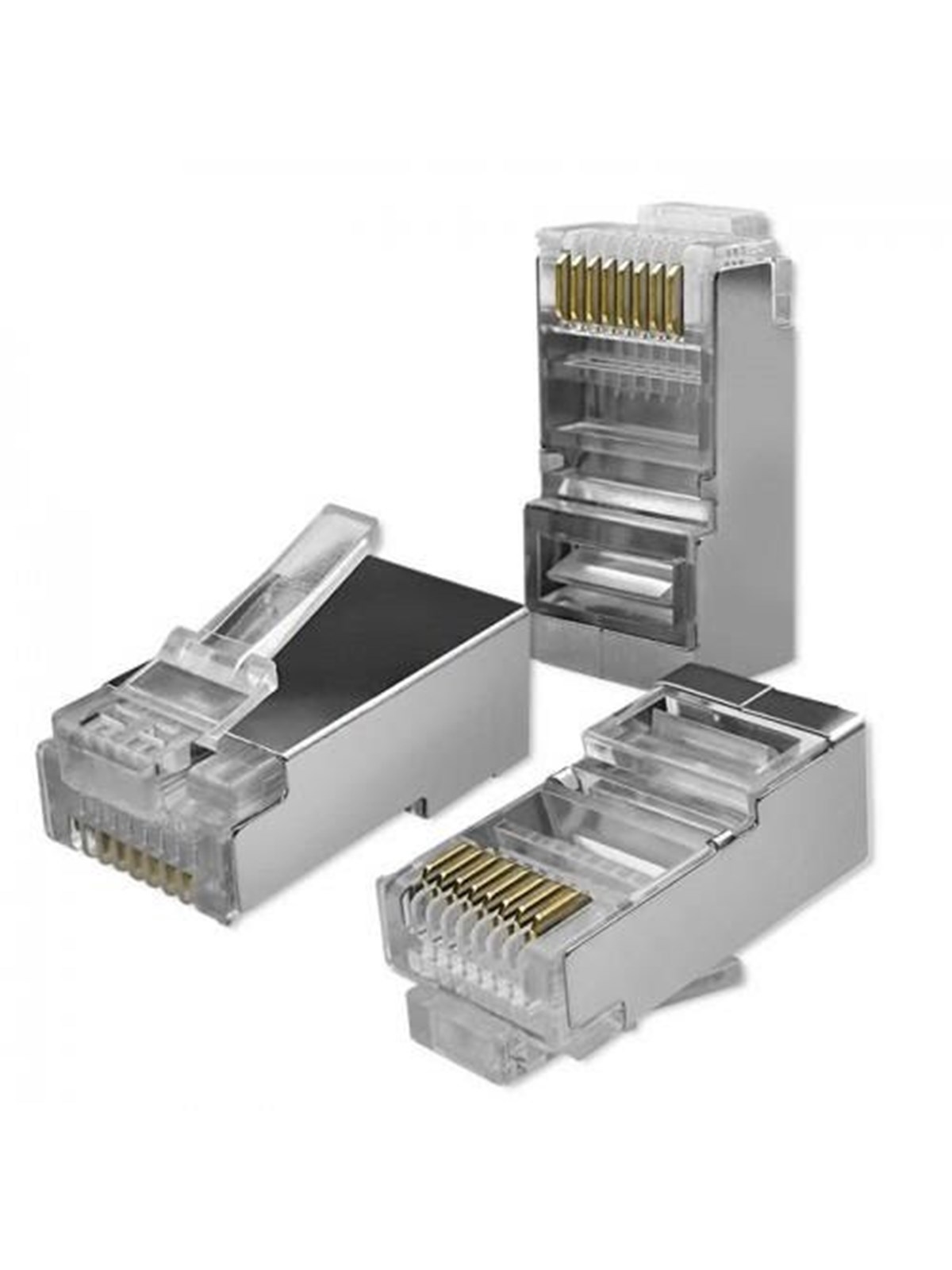 Qoltec RJ45 Netzwerkstecker - Cat5e FTP - Stecker - Silber - 100er-Pack