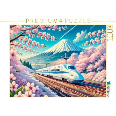 CALVENDO Puzzle Hochgeschwindigkeitszug vor dem Fujiyama | 1000 Teile Lege-Größe 64x48cm Foto-Puzzle für glückliche Stunden