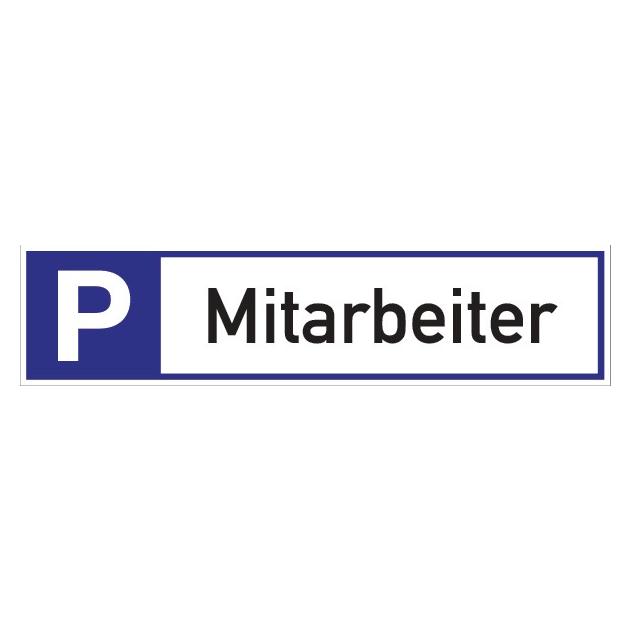 HP Autozubehör Parkplatzbeschilderung Parkplatz für Mitarbeiter L460xB110 mm Aluminium weiss/blau/schwarz (56953)