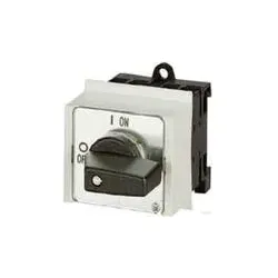 Eaton 053117 EIN-AUS-Schalter, P1, 25 A, Verteilereinbau, 3-polig, 1 Schließer, 1 Öffner, mit schwarzem Knebel und Frontschild P1-25/IVS/HI11
