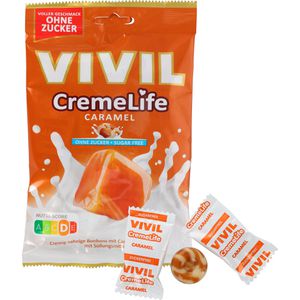 Vivil Karamellbonbons Creme Life Caramel, zuckerfrei, 90g, 23 Stück