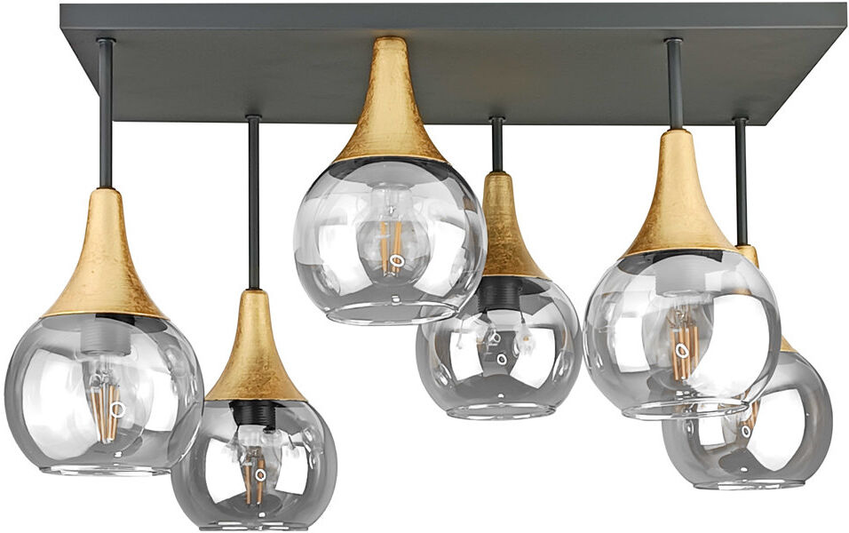 Ivy Bronx Asa Glass Semi Flush Mount Gold/Clear 40cm H X 68cm W X 38cm D