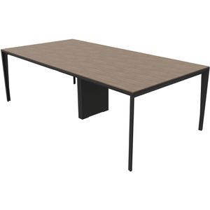 Quadrifoglio Konferenztisch X5, rechteckig, 240 x 75 x 120cm, eiche / dunkelgrau