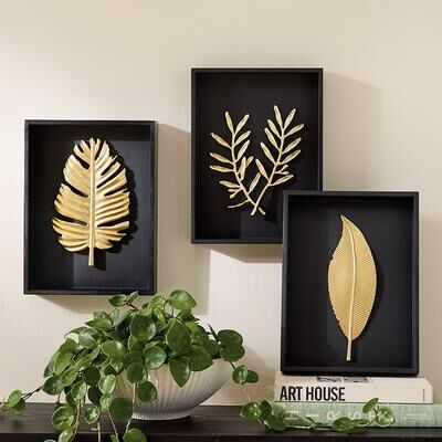 Metal Leaf Shadow Box - Monstera - Grandin Road