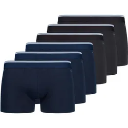 SKINY Herren Boxershorts, 6er Pack - Pants Cotton Multipack, Unterwäsche, Unterhose, einfarbig Blau/Schwarz / XL