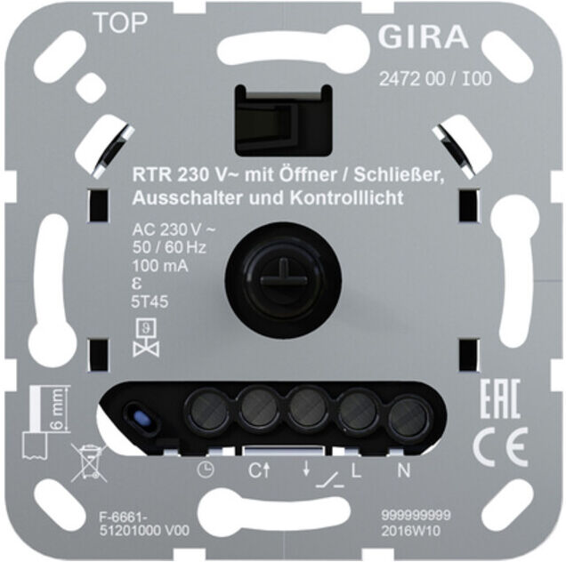Gira Régulateur de température ambiante 230V Ouverture Fermeture 247200 (247200)