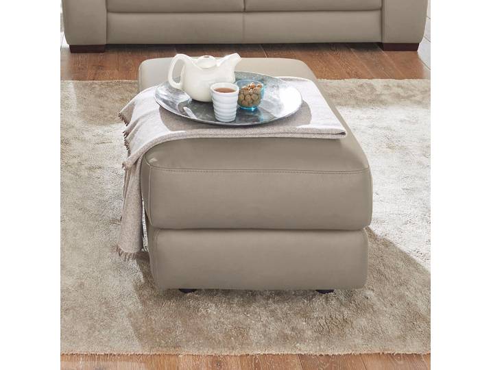 Hocker CALIA ITALIA Gaia, hochwertiger, edler Lederhocker mit erstklassigem Sitzkomfort , beige (biscotto), B:67cm H:44cm T:90cm, Leder SORRENTO - 100% Leder;Leder BULL - 100% Leder, Hocker, Hocker