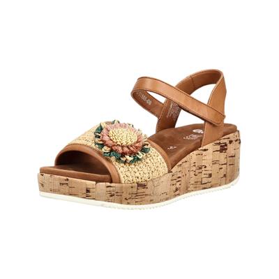 Keilsandalette ARA "Ara Sandalen Glattleder", Damen, Gr. 41, braun, Glattleder, Schuhe