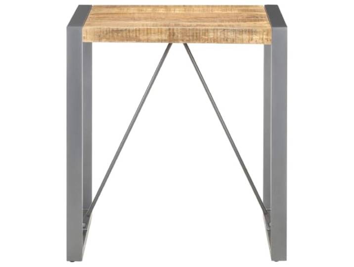 HBBMGYD Esstisch, 70 x 70 x 75 cm, Mangoholz, massiv, unbehandelt Industriestil, pulverbeschichtete Stahlbeine, dichtes Massivholz, Küche oder Esszimmer, einzigartige Maserung