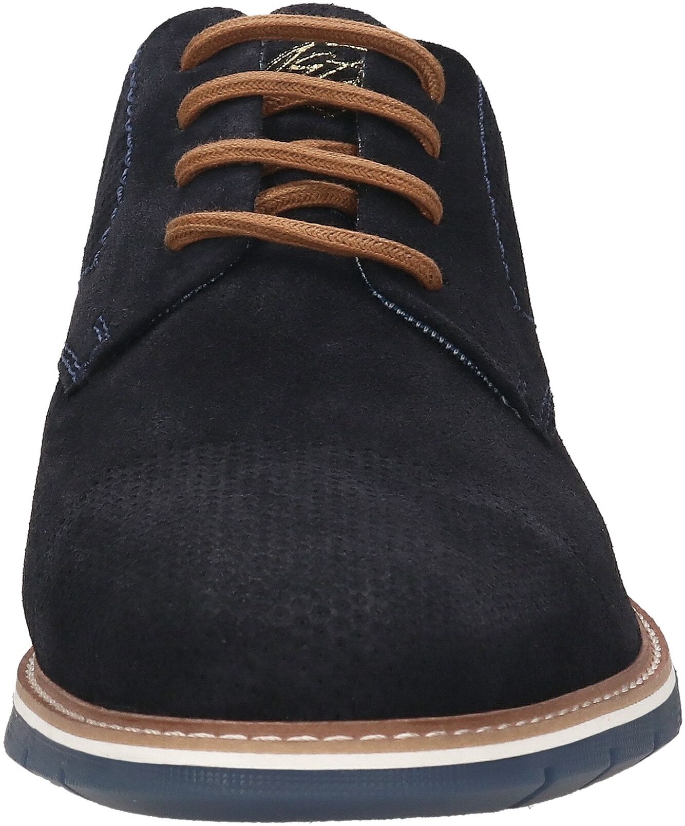Schnürschuh BUGATTI, Herren, Gr. 40, Textil, blau (blau used), Veloursleder, used, Schuhe Schnürschuh, Freizeitschuh, Halbschuh, Sneaker mit Ziernähten