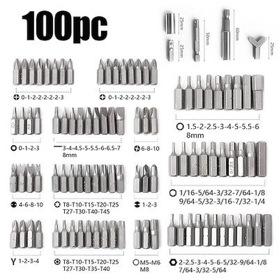 100-teiliges Schraubendreher-Bit-Set Bit-Treiber Phillips Sechskant-Schraubendreher-Bit Schraubendreher-Bit-Set für Haushaltsgeräte Reparatur Handwerkzeuge