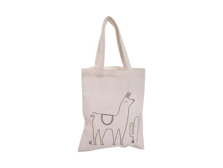 Rayher Baumwolltasche mit Lama-Druck 20 × 25 cm