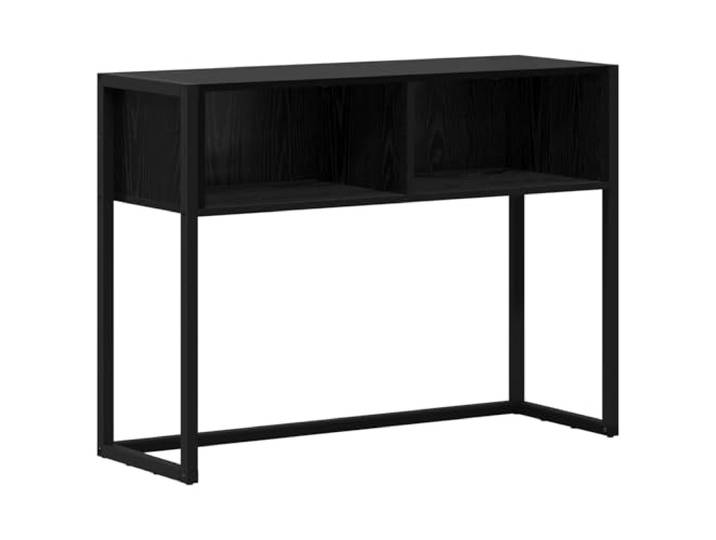 GPUTYGHN Beistelltisch Schwarz Eichen-Optik 100 x 36 x 75 cm Holzwerkstoff mit laminierter Oberfläche, Stahlbeine, freistehend, für Sofa, Leseecke, Flur