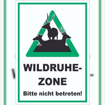 HB-Druck Wildruhezone Hirsche Aufkleber A5 (148x210mm)