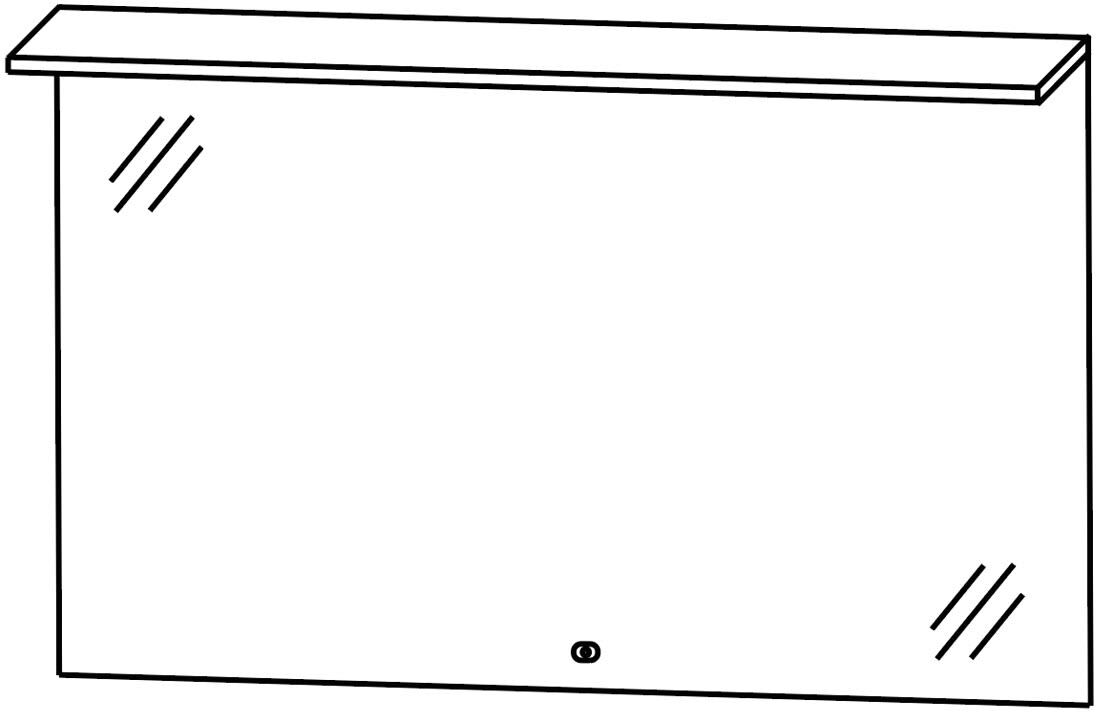 Puris b • straight Badspiegel 120 cm mit LED-Flächenleuchte