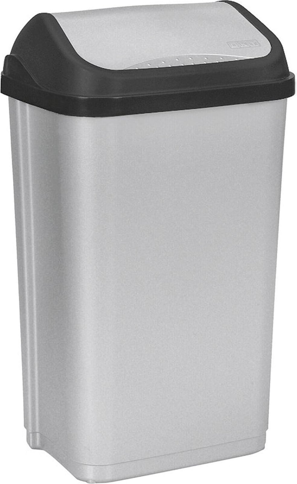 Keeeper afvalbak Swantje 50 liter zilver/anthraciet