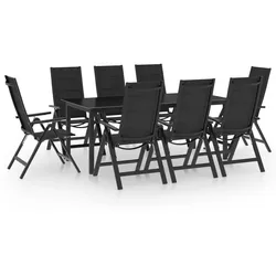 vidaXL 9-tlg. Garten-Essgruppe Aluminium Anthrazit
