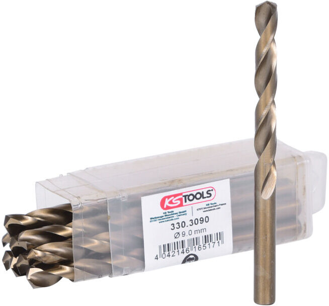Forets HSS-Co au cobalt, 9,0mm, 125mm ; KS Tools (330.3090)