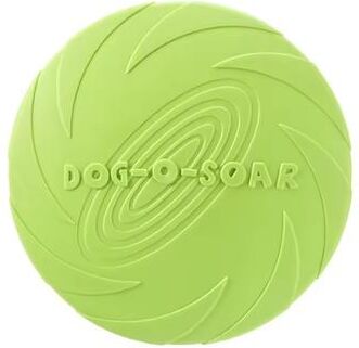 The Handy Homestead Soft Silicone Dog Flying Disc Fetch Toy For Puppy Training green 22cm